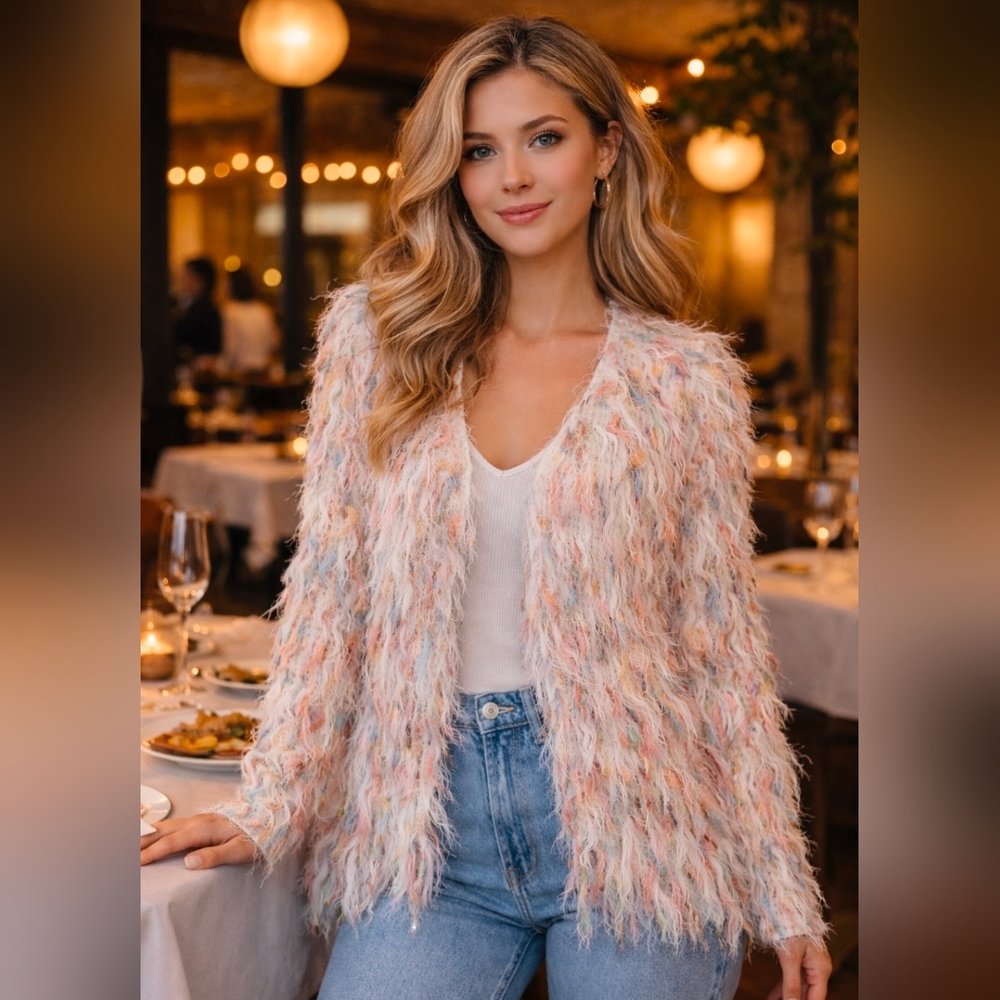 GORGEOUS Fringe Multi Color Sweater S/M